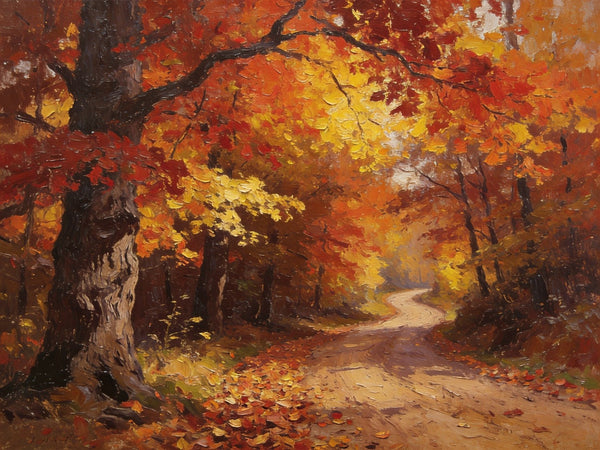 Canvas Wall Art Paintings, Serene Autumn Forest Landscape, Small Oil Paintings, Hand Painted Canvas Art, Landscape Canvas Paintings, Original Oil Paintings-Silvia Home Craft