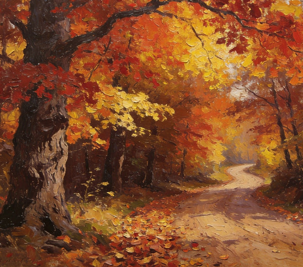 Canvas Wall Art Paintings, Serene Autumn Forest Landscape, Small Oil Paintings, Hand Painted Canvas Art, Landscape Canvas Paintings, Original Oil Paintings-Silvia Home Craft