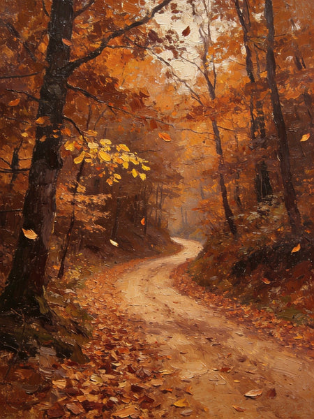 Hand Painted Wall Art Paintings, Autumn in the Forest, Small Canvas Paintings, Original Landscape Art, Heavy Texture Oil Paintings-Silvia Home Craft