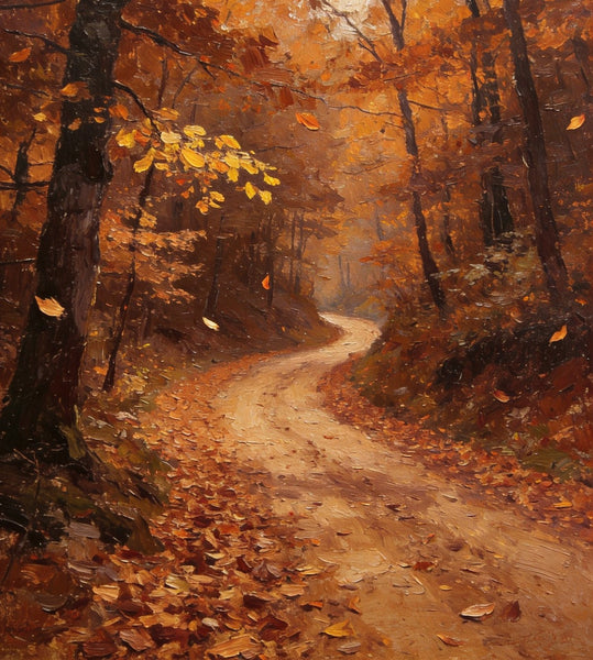 Hand Painted Wall Art Paintings, Autumn in the Forest, Small Canvas Paintings, Original Landscape Art, Heavy Texture Oil Paintings-Silvia Home Craft