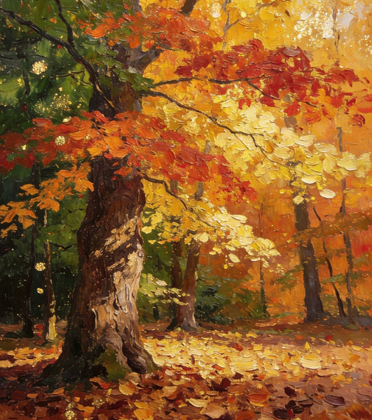 Enchanting Autumn Forest, Hand Painted Canvas Wall Art, Heavy Texture Artwork, Original Wall Art Paintings, Small Oil Paintings-Silvia Home Craft
