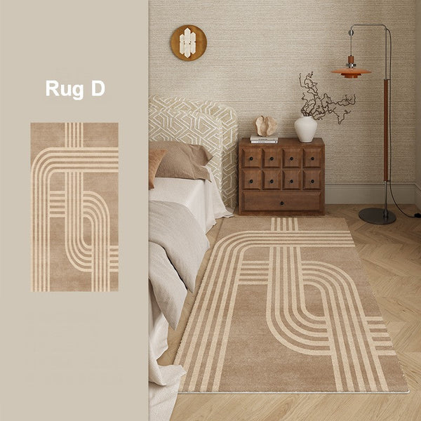Unique Geometric Modern Rugs under Dining Room Table, Brown Modern Carpets for Office, Abstract Modern Rugs for Living Room, Contemporary Modern Rugs Next to Bed-Silvia Home Craft