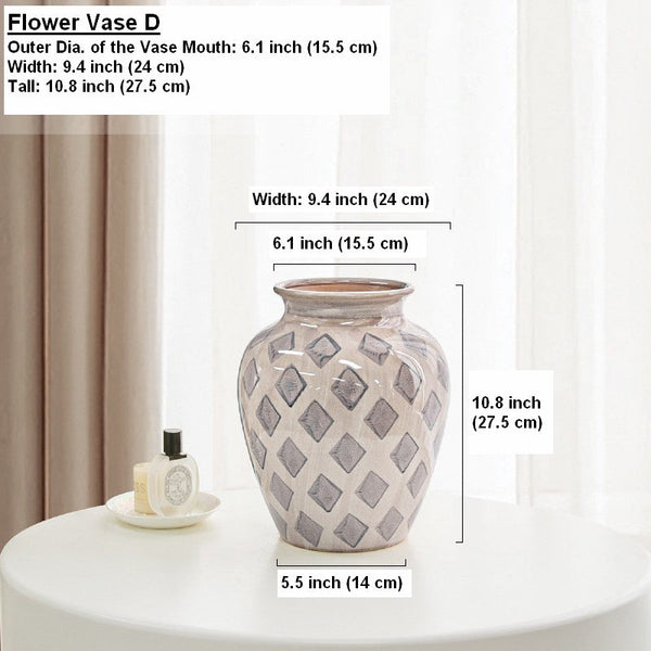 Porcelain Flower Vases, Flower Vases on Table, Contemporary Vases for Modern Home Decor, Ceramic Bouquet Vases, Dining Table Centerpiece-Silvia Home Craft