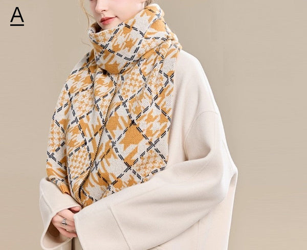 Holiday Scarf, Winter Wool Scarf, Warm Winter Scarf, Soft Cashmere Scarf for Women, Elegant Wool Scarves, Christmas Gifts for Her, Cold Weather Scarf, Fashion Scarf-Silvia Home Craft