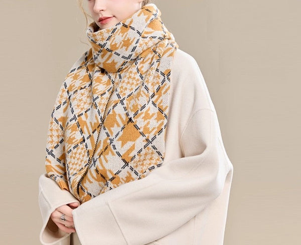 Holiday Scarf, Winter Wool Scarf, Warm Winter Scarf, Soft Cashmere Scarf for Women, Elegant Wool Scarves, Christmas Gifts for Her, Cold Weather Scarf, Fashion Scarf-Silvia Home Craft