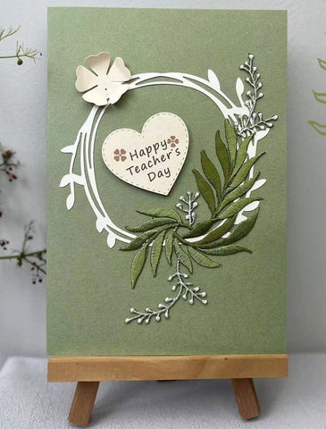 Creative Teacher's Day Greeting Card, Beautiful Greeting Cards, Embroidery Greeting Cards, Original Handmade Embroidery Greeting Cards-Silvia Home Craft