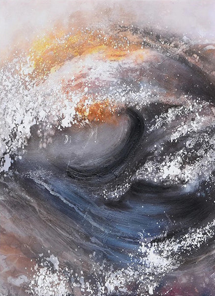 Living Room Modern Paintings, Big Wave Painting, Acrylic Canvas Paintings, Large Painting on Canvas, Modern Abstract Painting-Silvia Home Craft