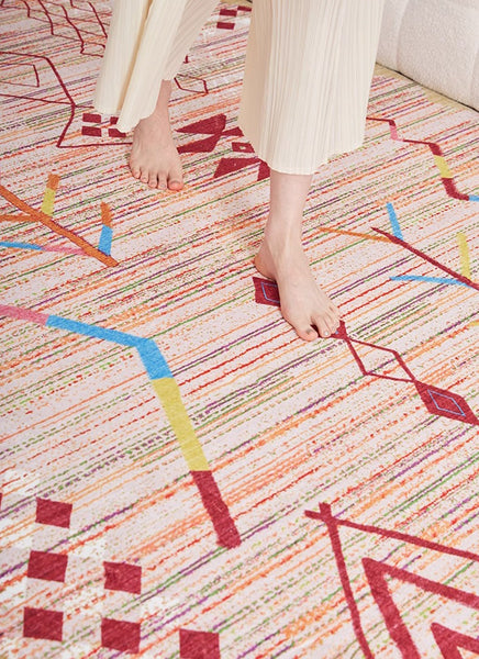 Morocco Rugs for Dining Room, Vintage Persian Rugs, Extra Large Traditional Colorful Moroccan Rug, Bedroom Vintage Rugs, Oversized Area Rugs for Living Room-Silvia Home Craft