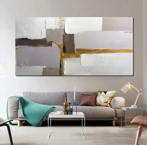 Abstract Wall Art Paintings, Large Acrylic Paintings on Canvas, Hand Painted Wall Art Paintings, Modern Art Paintings for Dining Room, Contemporary Canvas Artwork-Silvia Home Craft