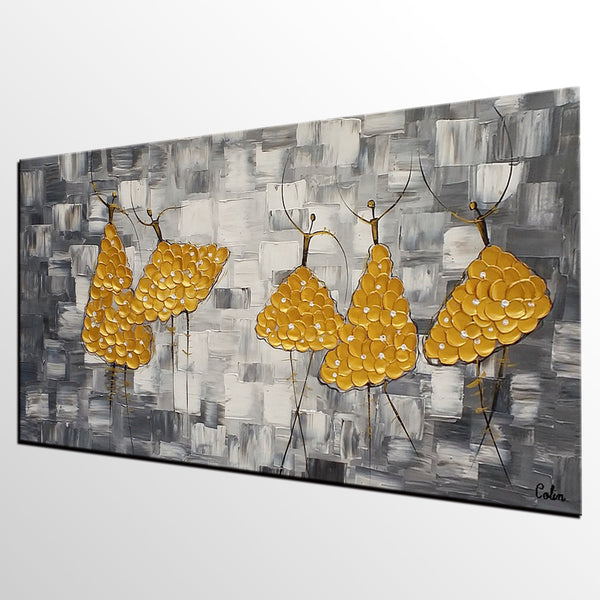 Contemporary Paintings, Custom Abstract Painting, Original Painting for Sale, Ballet Dancer Painting, Paintings for Bedroom-Silvia Home Craft