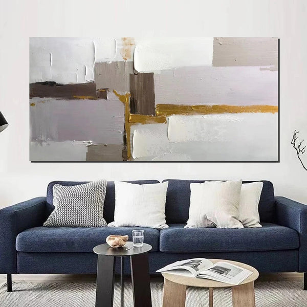 Abstract Wall Art Paintings, Large Acrylic Paintings on Canvas, Hand Painted Wall Art Paintings, Modern Art Paintings for Dining Room, Contemporary Canvas Artwork-Silvia Home Craft