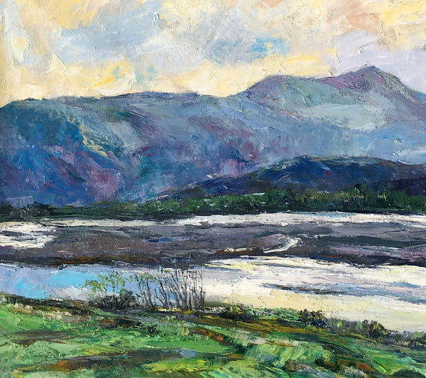 Landscape Canvas Painting, Canvas Wall Art Painting, Mountain Landscape Paintings, Custom Large Painting, Autumn Mountain Painting-Silvia Home Craft