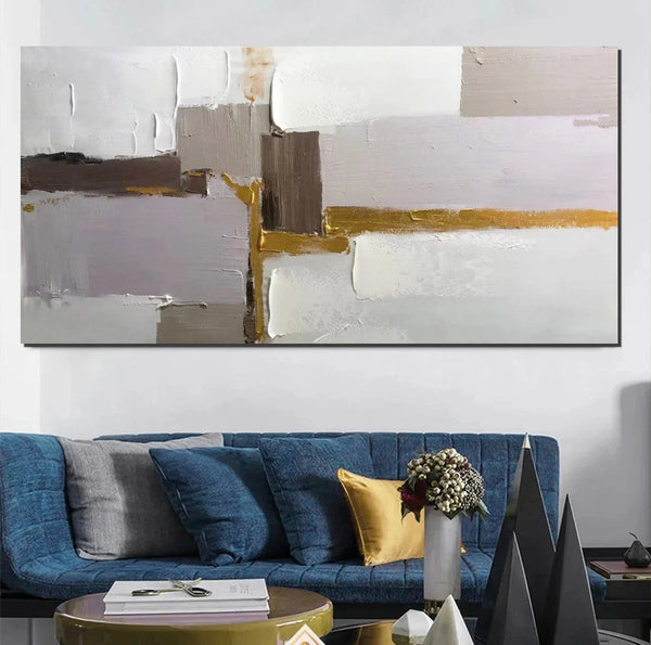 Abstract Wall Art Paintings, Large Acrylic Paintings on Canvas, Hand Painted Wall Art Paintings, Modern Art Paintings for Dining Room, Contemporary Canvas Artwork-Silvia Home Craft