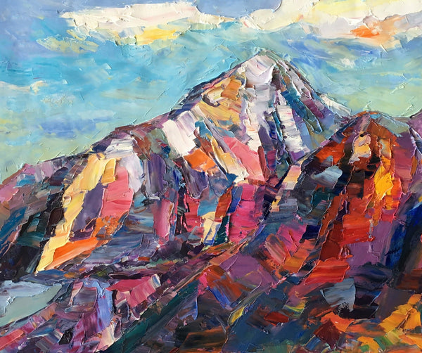 Abstract Mountain Painting, Landscape Wall Art Paintings, Custom Original Landscape Painting, Mountain Landscape Painting