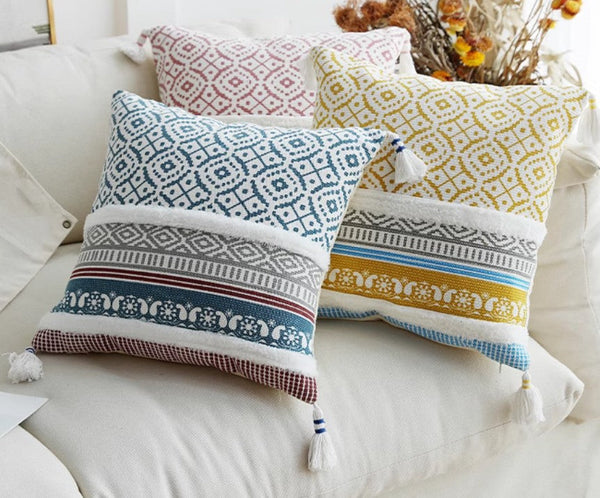 Geometric Modern Sofa Pillows for Bedroom, Square Pillows for Couch, Modern Decorative Pillow for Interior Design, Contemporary Decorative Pillow Covers-Silvia Home Craft