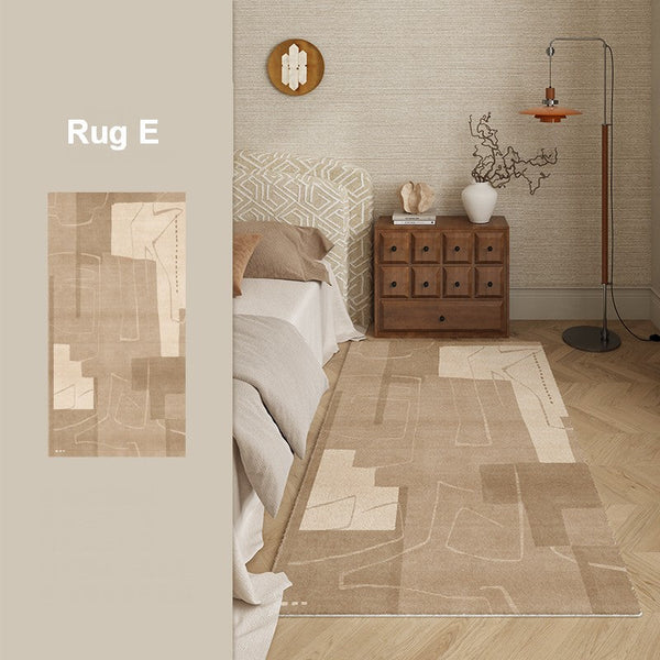 Unique Geometric Modern Rugs under Dining Room Table, Brown Modern Carpets for Office, Abstract Modern Rugs for Living Room, Contemporary Modern Rugs Next to Bed-Silvia Home Craft
