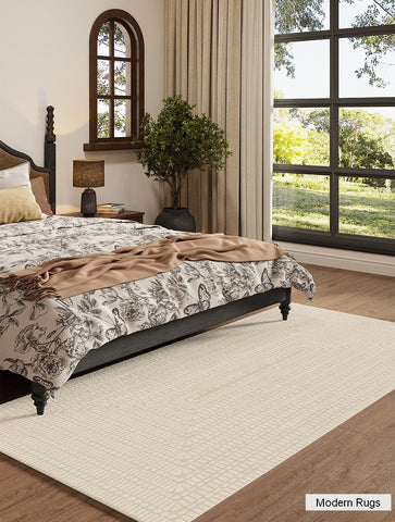 Bedroom Modern Floor Rugs, Modern Area Rug for Living Room, Large Area Rugs for Office, Mid Century Contemporary Rugs under Sofa-Silvia Home Craft