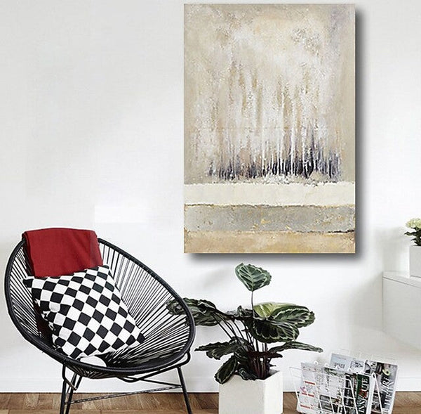Simple Modern Acrylic Paintings, Forest Tree Painting, Canvas Painting Landscape, Abstract Landscape Painting, Paintings for Living Room-Silvia Home Craft