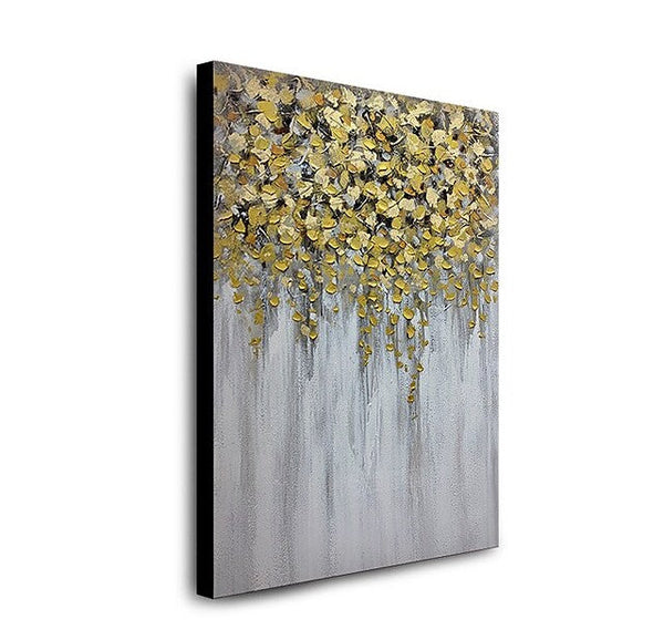 Simple Modern Acrylic Paintings, Abstract Flower Painting, Flower Acrylic Painting, Canvas Painting Flower, Paintings for Dining Room-Silvia Home Craft