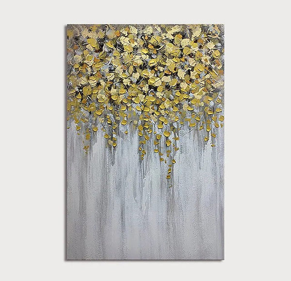 Simple Modern Acrylic Paintings, Abstract Flower Painting, Flower Acrylic Painting, Canvas Painting Flower, Paintings for Dining Room-Silvia Home Craft