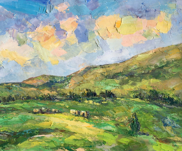 Landscape Painting for Sale, Mountain Painting, Custom Original Landscape Painting on Canvas, Landscape Painting for Living Room-Silvia Home Craft
