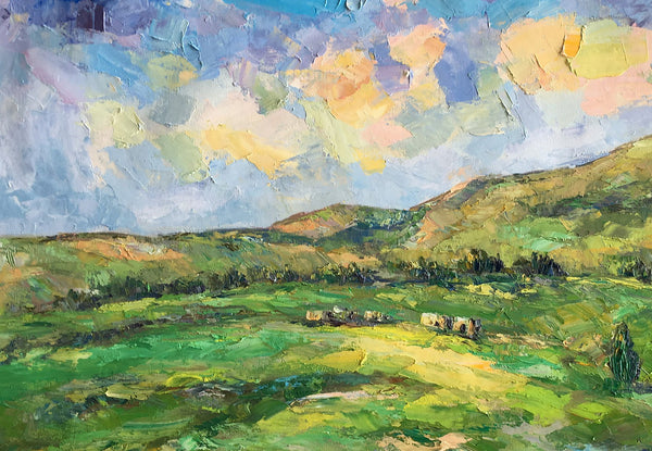 Landscape Painting for Sale, Mountain Painting, Custom Original Landscape Painting on Canvas, Landscape Painting for Living Room-Silvia Home Craft