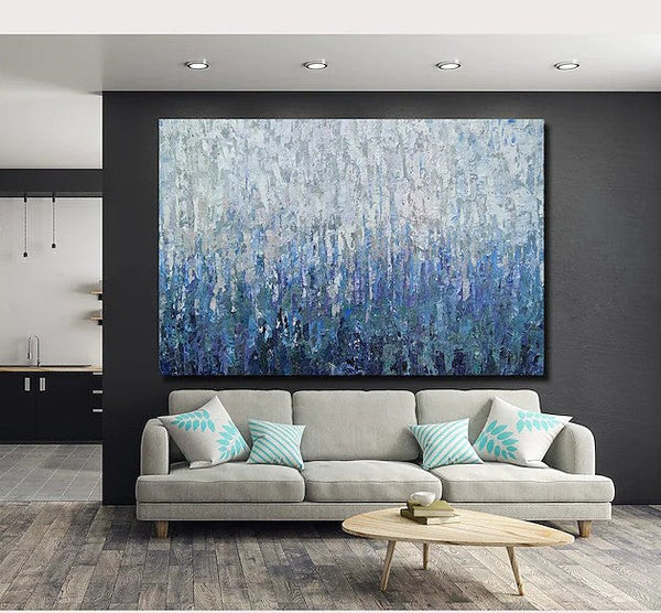 Simple Painting Ideas for Bedroom, Palette Knife Paintings, Hand Painted Canvas Art, Modern Paintings for Living Room-Silvia Home Craft