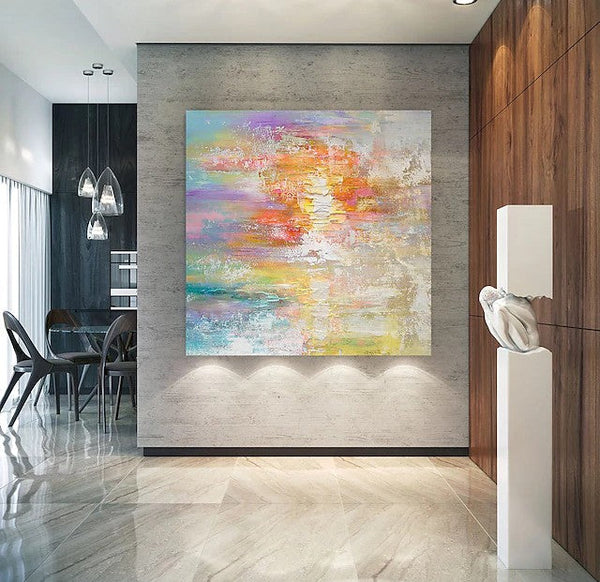 Easy Painting Ideas for Living Room, Acrylic Painting on Canvas, Huge Canvas Paintings, Modern Abstract Wall Art, Large Painting for Sale, Bedroom Wall Art Ideas-Silvia Home Craft
