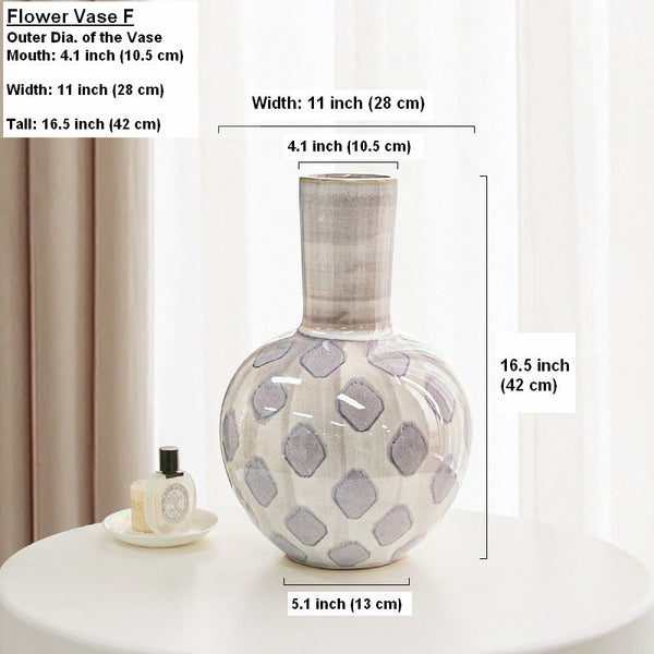 Contemporary Vases for Modern Home Decor, Porcelain Flower Vases, Flower Vases on Table, Ceramic Bouquet Vases, Dining Table Centerpiece-Silvia Home Craft