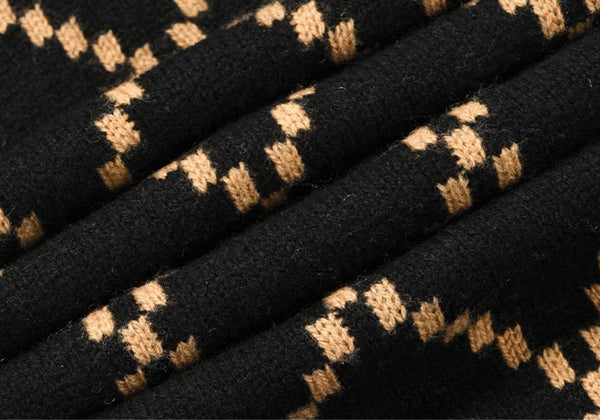 Elegant Wool Scarves, Black Brown Warm Winter Scarf, Winter Wool Scarf, Soft Cashmere Scarf for Women, Cold Weather Scarf, Fashion Scarf, Christmas Gifts for Her, Holiday Scarf-Silvia Home Craft