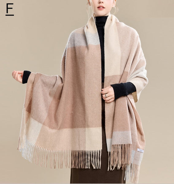 Large Wool Scarf, Winter Shawl, Christmas Holiday Gift, Evening Wrap, Winter Shawl, Elegant Shawl, Warm Cape, Cold Weather Scarf, Fashion Scarf, Oversized Scarf-Silvia Home Craft