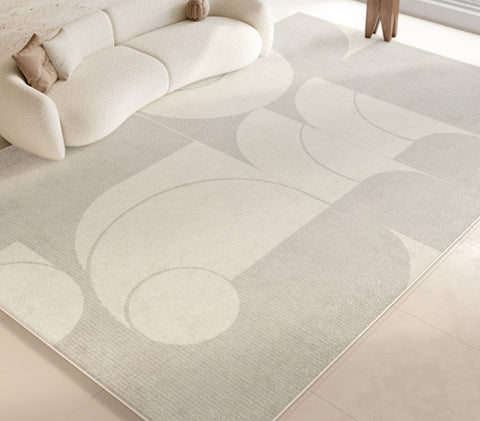 Abstract Contemporary Rugs for Bedroom, Dining Room Floor Rugs, Grey Modern Rugs under Sofa, Large Modern Rugs in Living Room, Modern Rugs for Office-Silvia Home Craft