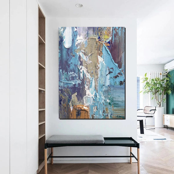 Hand Painted Wall Painting, Abstract Acrylic Painting for Bedroom, Simple Modern Abstract Art, Extra Large Painting Ideas for Living Room-Silvia Home Craft