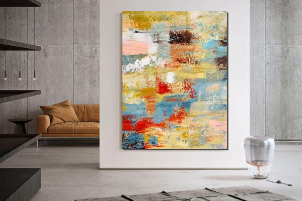 Contemporary Modern Art Paintings, Simple Modern Art, Living Room Wall Art Ideas, Palette Knife Paintings, Large Modern Art Ideas-Silvia Home Craft
