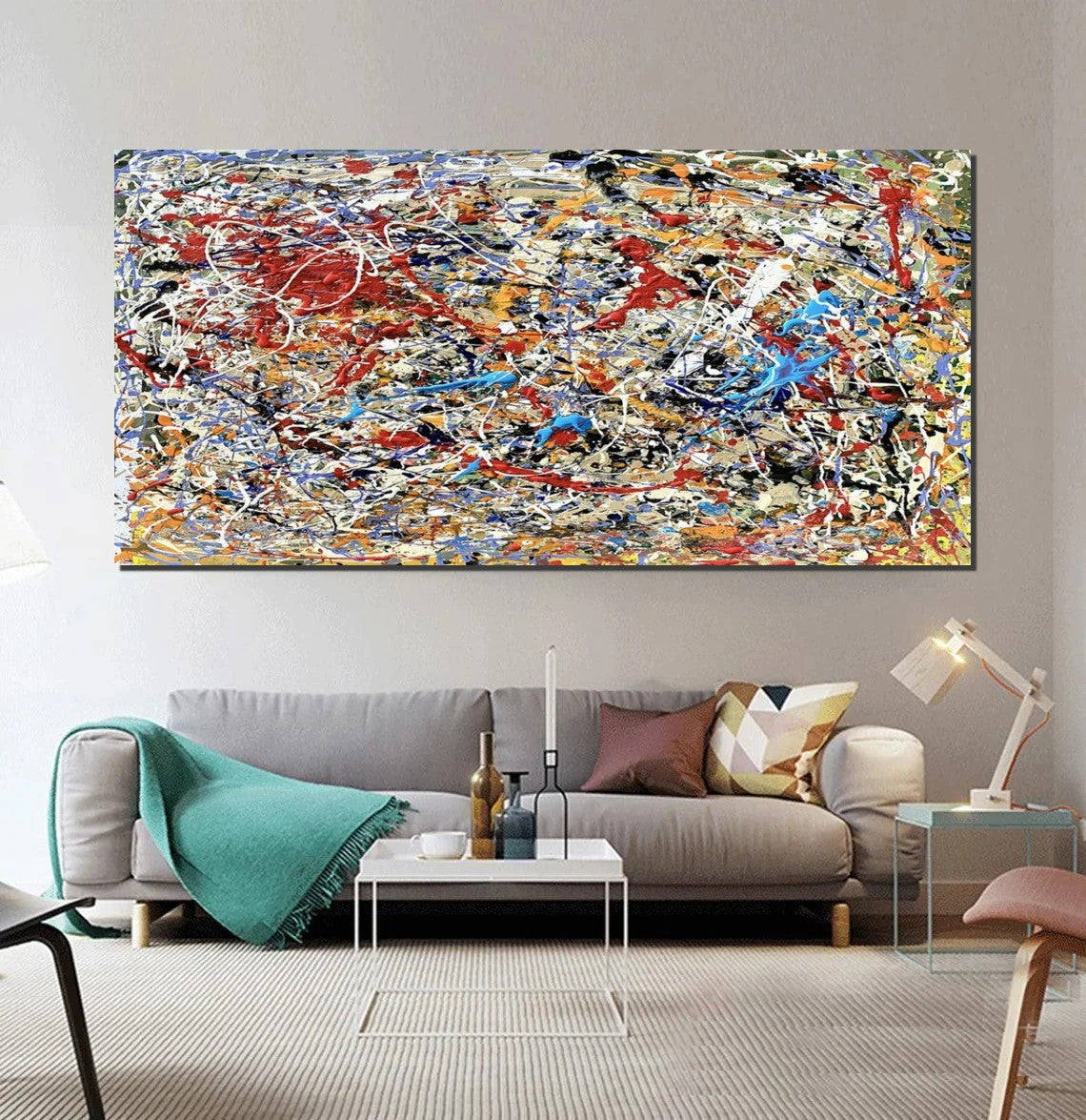 Colorful Contemporary Canvas Artwork, Modern Art Paintings for Dining Room, Abstract Wall Art Paintings, Large Acrylic Paintings on Canvas, Hand Painted Wall Art Paintings-Silvia Home Craft