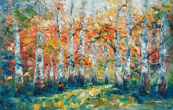 Original Wall Art, Birch Tree Painting, Landscape Painting, Custom Canvas Wall Art, Original Artwork, Canvas Painting, Tree Painting