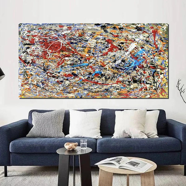 Colorful Contemporary Canvas Artwork, Modern Art Paintings for Dining Room, Abstract Wall Art Paintings, Large Acrylic Paintings on Canvas, Hand Painted Wall Art Paintings-Silvia Home Craft