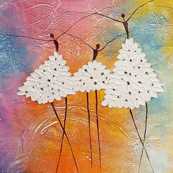 Modern Painting, Abstract Canvas Painting, Acrylic Canvas Painting, Ballet Dancer Painting, Wall Art Painting, Bedroom Canvas Paintings-Silvia Home Craft