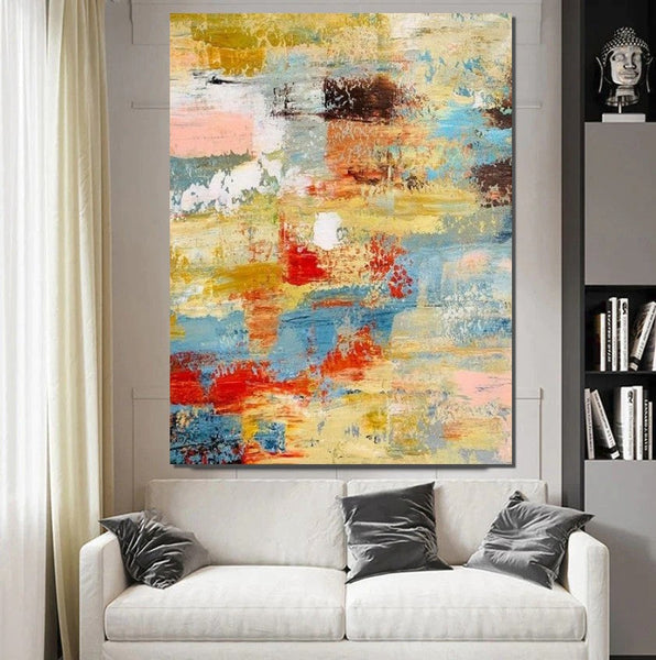 Contemporary Modern Art Paintings, Simple Modern Art, Living Room Wall Art Ideas, Palette Knife Paintings, Large Modern Art Ideas-Silvia Home Craft