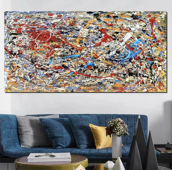 Colorful Contemporary Canvas Artwork, Modern Art Paintings for Dining Room, Abstract Wall Art Paintings, Large Acrylic Paintings on Canvas, Hand Painted Wall Art Paintings-Silvia Home Craft