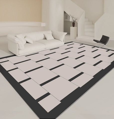 Abstract Geometric Modern Rugs, Contemporary Modern Rugs for Bedroom, Dining Room Floor Carpets, Soft Modern Rugs for Living Room-Silvia Home Craft