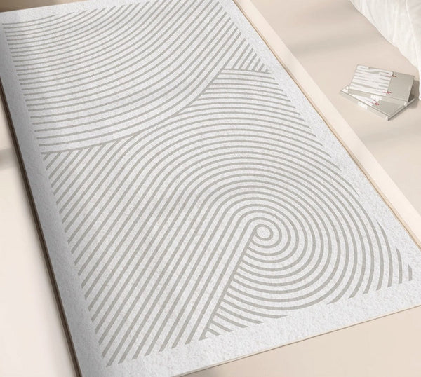 Soft Modern Rug for Living Room, Bedroom Floor Rugs, Geometric Contemporary Rugs for Dining Room, Gray Modern Rugs for Living Room-Silvia Home Craft