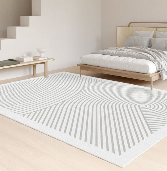 Soft Modern Rug for Living Room, Bedroom Floor Rugs, Geometric Contemporary Rugs for Dining Room, Gray Modern Rugs for Living Room-Silvia Home Craft