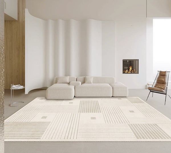 Living Room Modern Rugs, Soft Floor Carpets for Dining Room, Modern Living Room Rug Placement Ideas, Contemporary Area Rugs for Bedroom-Silvia Home Craft