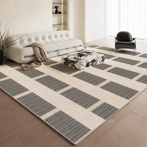 Bedroom Floor Rugs, Simple Abstract Rugs for Living Room, Contemporary Abstract Rugs for Dining Room, Modern Rug Ideas for Living Room-Silvia Home Craft