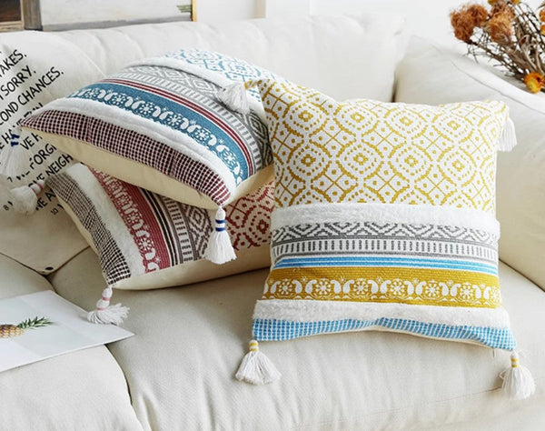 Contemporary Decorative Pillow Covers, Modern Decorative Pillow for Interior Design, Geometric Modern Sofa Pillows for Bedroom, Modern Square Pillows for Couch-Silvia Home Craft