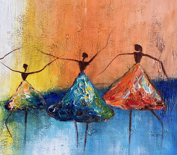 Acrylic Abstract Painting, Ballet Dancer Painting, Abstract Modern Painting, Modern Paintings for Living Room,Custom Art-Silvia Home Craft