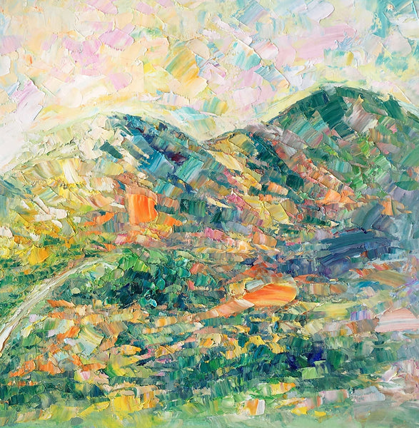 Abstract Oil Painting, Impasto Painting, Custom Landscape Painting, Mountain Landscape Painting