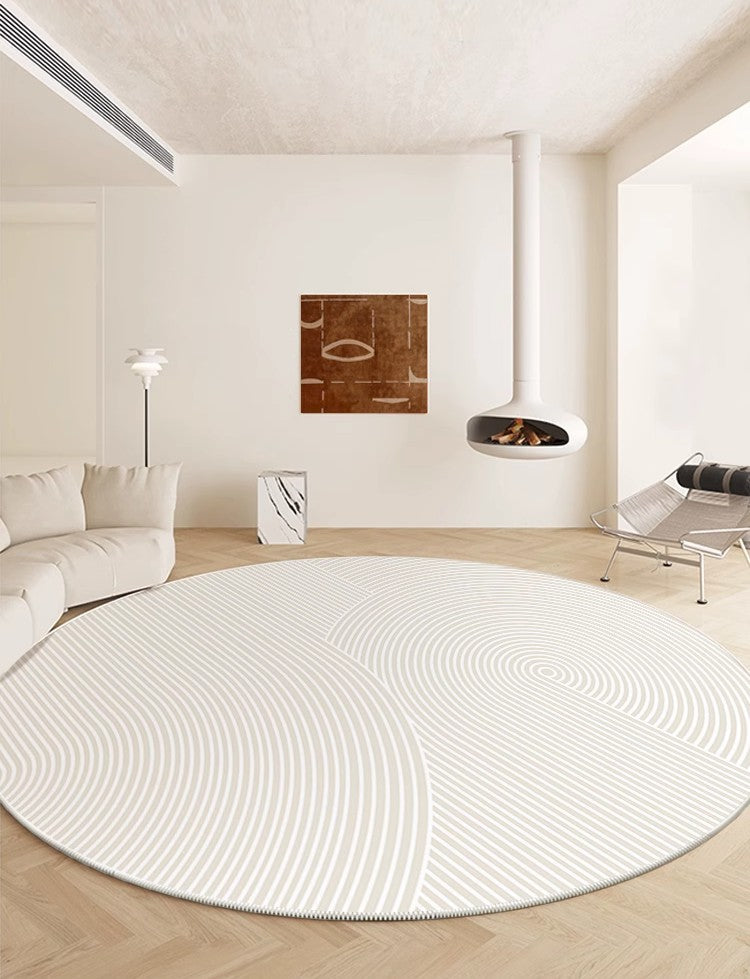 Abstract Contemporary Round Rugs For Dining Room, Circular Carpet Mat, Soft Under Table Rug, Unique Round Design, Dining Room Floor Decor, Comfortable Foot Feel, Stain Resistant Carpet, Modern Abstract Art, Easy Clean Surface, Home Dining Accent