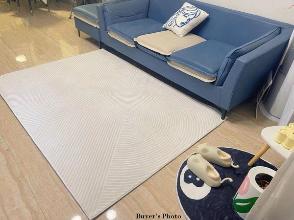 Living Room Modern Rugs, Modern Living Room Rug Placement, Contemporary Area Rugs for Bedroom, Dining Room Floor Rugs, Large Grey Rugs for Office-Silvia Home Craft